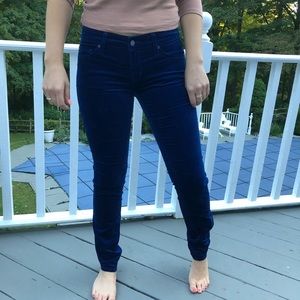 Blue velvet pants